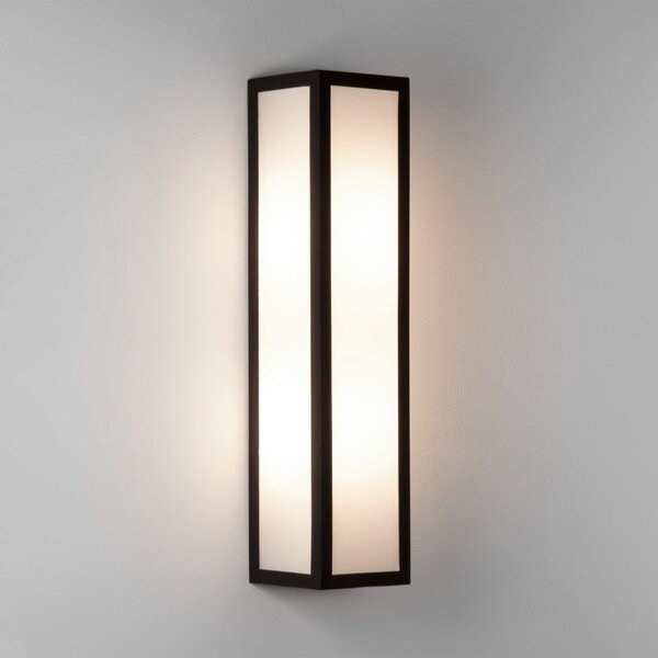 Astro 1178009 Salerno 350 Outdoor Wall Light In Textured Black With Frosted Glass IP44