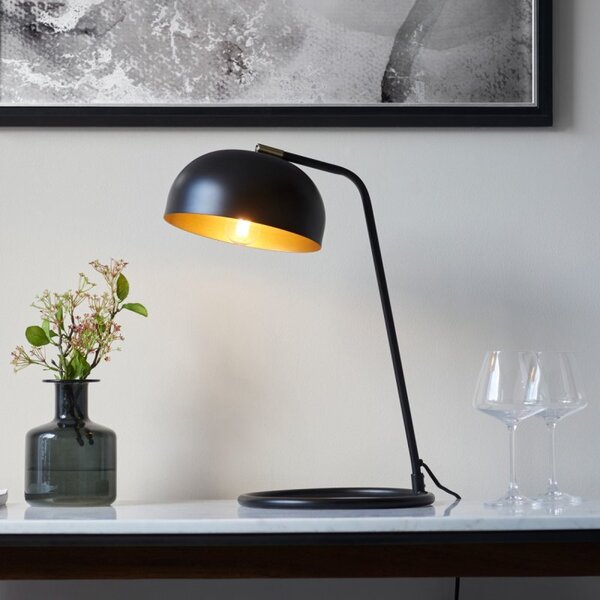 Endon 106336 Brair Table Lamp In Matt Black And Antique Brass Finish
