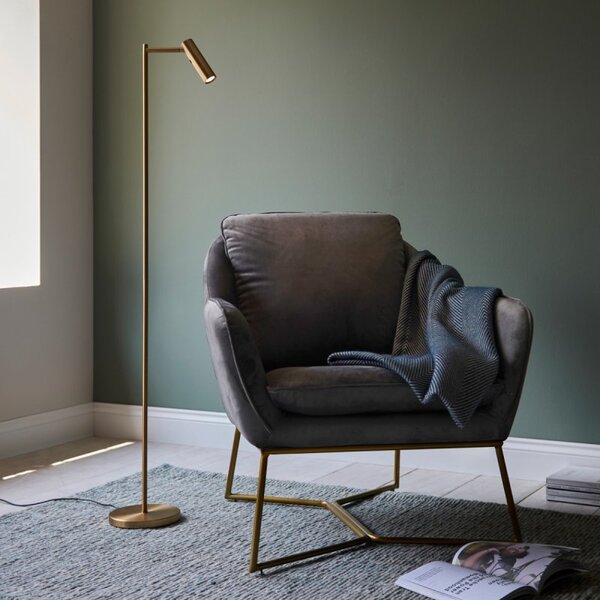 Endon 99774 Dedicated Reader Task Floor Lamp In Warm Brass Finish