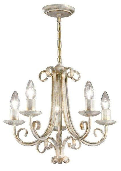 Franklite Babylon White Gold 5 Light Chandelier PE7615