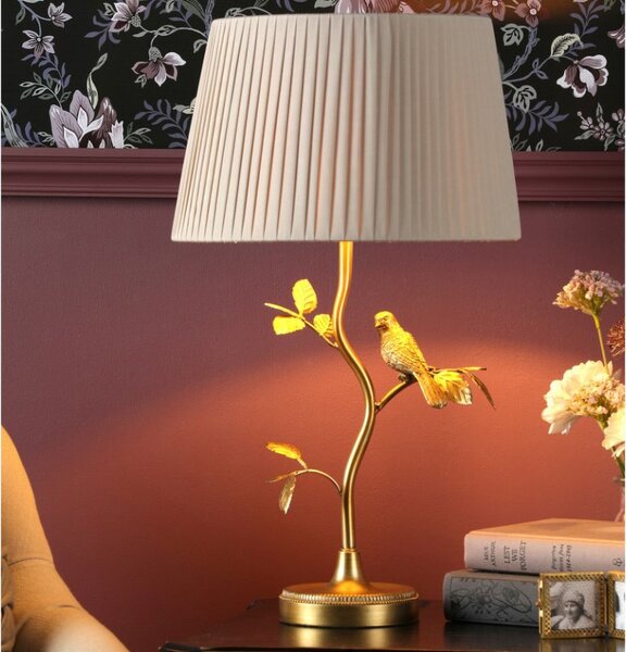 Laura Ashley Egelton Table Lamp In Aged Brass With Taupe Shade LA3756316-Q
