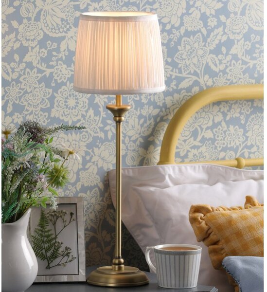 Laura Ashley Hemsley Table Lamp In Matt Antique Finish With Ivory Shade LA3756320-Q