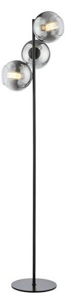 Dar Lighting Lycia 3 Light Floor Lamp In Matt Black With Smoked Ombre Glass LYC4922