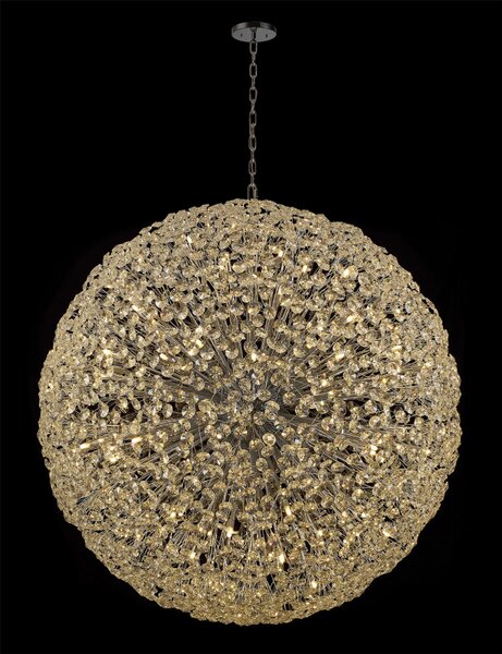 Fusion Grande Crystal Sphere Ceiling Pendant in Polished Chrome Finish 150cm