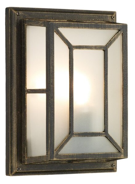 Dar TRE5254 Trent Outdoor Wall Light With Black Gold Finish