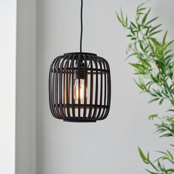 Endon 101700 Mathias Ceiling Pendant Light In Dark Bamboo Finish