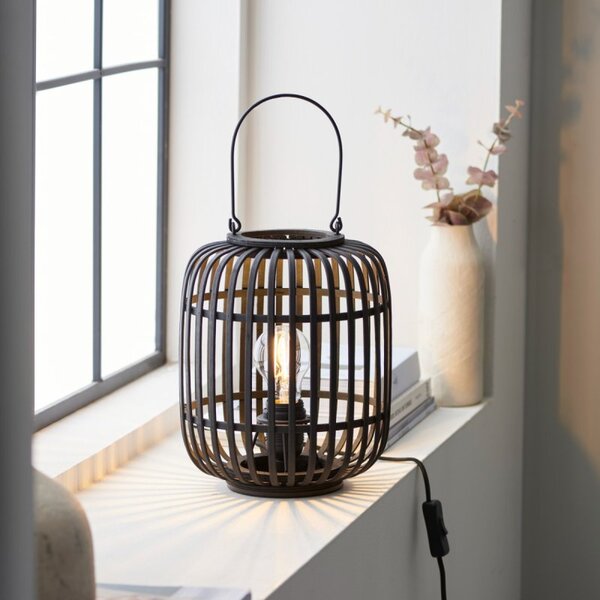 Endon 101674 Mathias Table Lamp In Dark Bamboo Finish