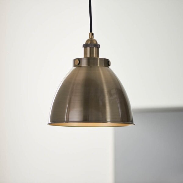 Endon 98745 Franklin Small Ceiling Pendant Light In Antique Brass Finish