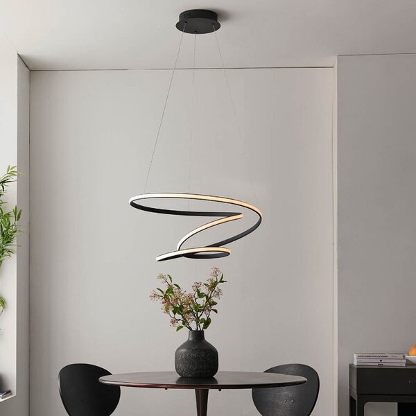 Endon 97632 Dune LED Ceiling Pendant Light In Textured Black With White Silicone Diffuser