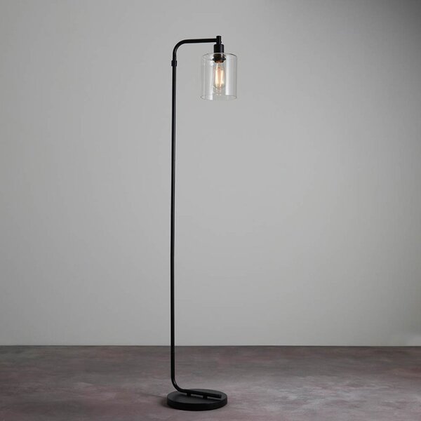 Endon 95456 Toledo Floor Lamp In Matt Black Finish With Clear Glass