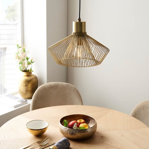 Endon 99498 Kimberley Geometrical Ceiling Pendant Light In Gold Finish