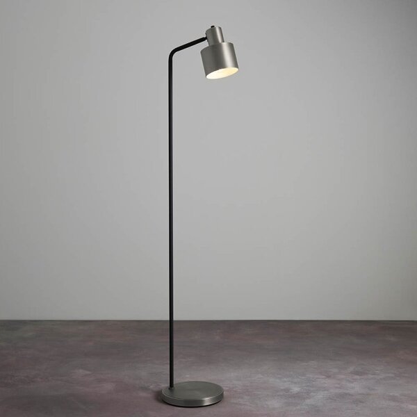 Endon 95471 Mayfield Task Floor Lamp In Brushed Silver And Black Finish