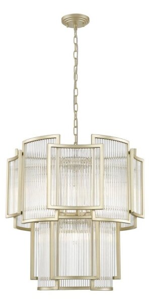 Impex Antigua 8 Light Ceiling Pendant Light In Matt Gold Finish