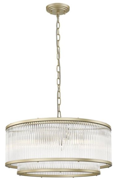 Impex Antigua 6 Light Tiered Ceiling Pendant Light In Matt Gold Finish