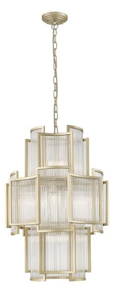 Impex Antigua 11 Light Ceiling Pendant Light In Matt Gold Finish