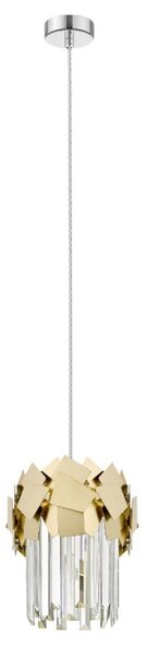 Impex Celine 1 Light Crystal Ceiling Pendant Light In Matt Gold Finish