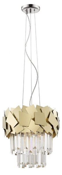 Impex Celine 4 Light Crystal Ceiling Pendant Light In Matt Gold Finish