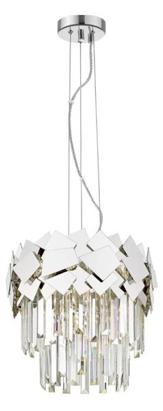 Impex Celine 4 Light Crystal Ceiling Pendant Light In Polished Chrome Finish
