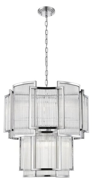 Impex Antigua 8 Light Ceiling Pendant Light In Polished Chrome Finish