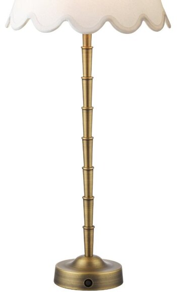 Dar Lighting Wyman Rechargeable LED Table Lamp Base In Matt Antique Brass 45cm