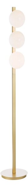 Dar Lighting Tauri 3 Light Floor Lamp In Matt Gold With Opal Glass Shades
