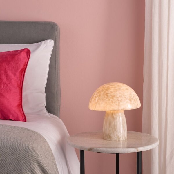 Dar Lighting Addie White Art Glass Table Lamp