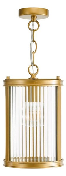 Dar Lighting Bianka Ceiling Pendant Light In Bronze With Ribbed Glass