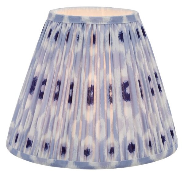 Dar Lighting Ikat Blue Cotton And White Empire Shade 30cm