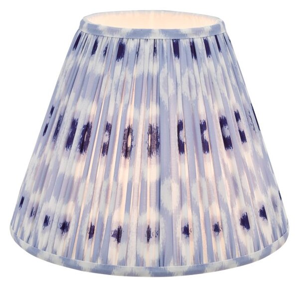 Dar Lighting Ikat Blue And White Cotton Tapered Drum Shade 35cm