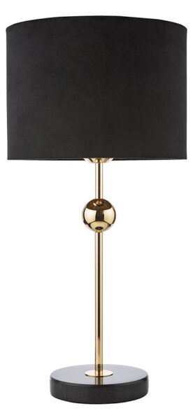 Dar Lighting Jillian Table Lamp In Polished Gold With Shade And Marble Stand