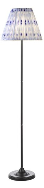 Dar Lighting Padme Floor Lamp In Matt Black With Blue Shade