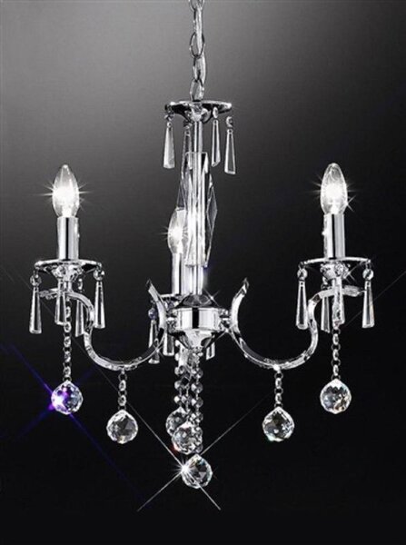 Franklite Taffeta Chrome and Crystal Ceiling Light FL2155/3