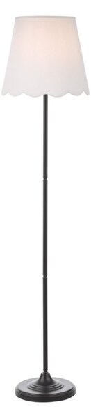 Dar Lighting Padme Floor Lamp In Matt Black With Scalloped Shade