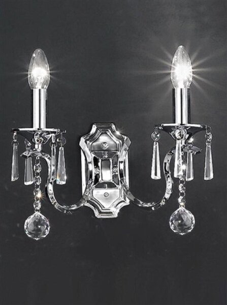 Franklite Taffeta Chrome and Crystal Wall Light FL2155/2