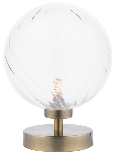 Dar Wisebuys Esben Touch Table Lamp In Antique Brass and Twisted Glass