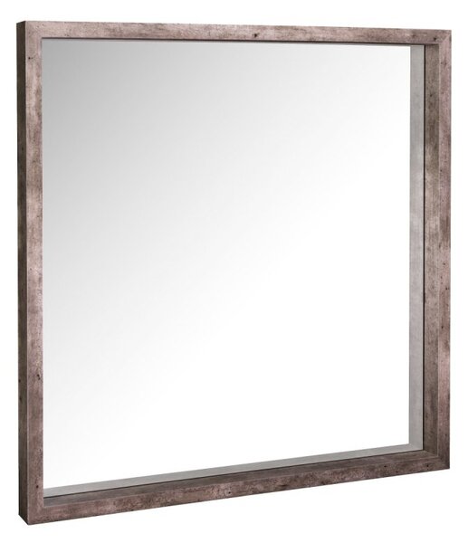 Dar Wisebuys Rocco Square Mirror In Distressed Concrete Effect Veneer