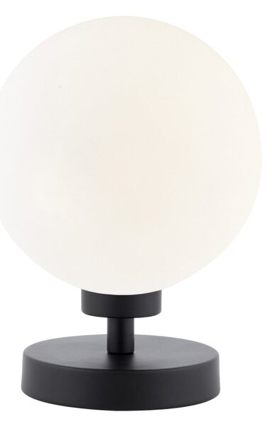 Dar Wisebuys Esben Touch Table Lamp In Matt Black And Opal Glass