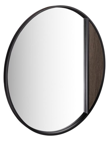 Dar Wisebuys Rasmus Mirror in Mocha Veneer and Matt Black 50cm