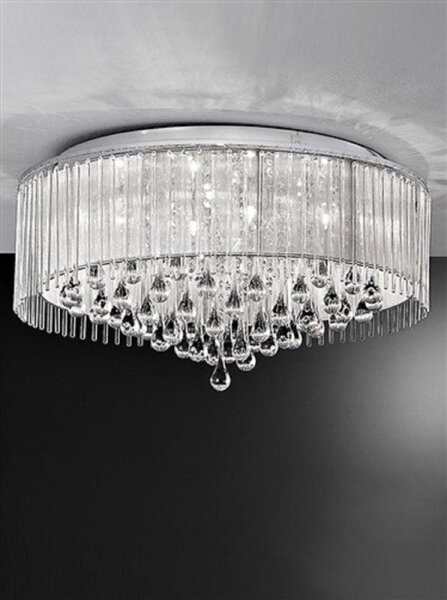 Franklite FL2160/8 Spirit 8 Light Crystal Flush Ceiling Fitting
