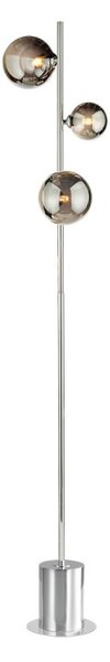 Dar Wisebuys Spiral 3 Light Floor Lamp In Polished Chrome With Smoked Glass