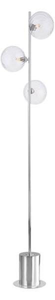 Dar Wisebuys Spiral 3 Light Floor Lamp In Polished Chrome With Twisted Glass