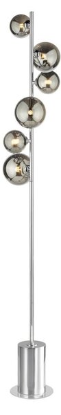 Dar Wisebuys Spiral 6 Light Floor Lamp In Polished Chrome With Smoked Glass