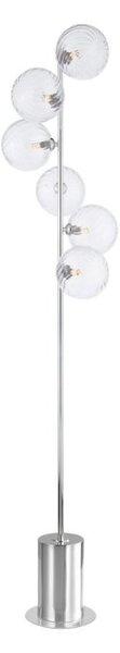 Dar Wisebuys Spiral 6 Light Floor Lamp In Polished Chrome With Twisted Glass