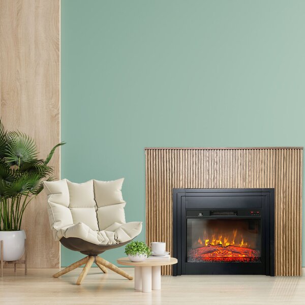 Free Standing Electric Fires with decorative slats ElectricSun LAMELIA Light oak, with Sound Effect, 3 Colour, with APP, W120xH102cm