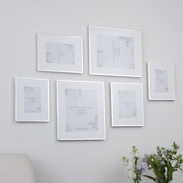 Laura Ashley Alisa Gallery Wall Photo Frames In Polished Silver Set Of 6