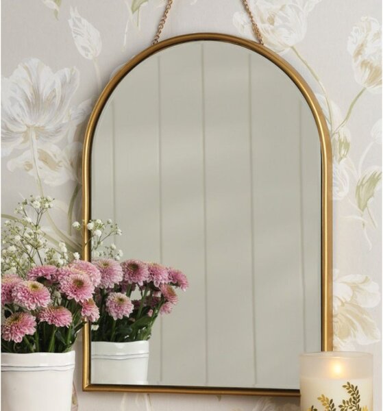 Laura Ashley Roughton Mirror In Polished Brass Finish