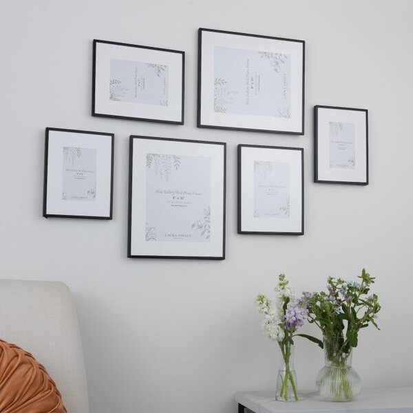 Laura Ashley Alisa Gallery Wall Photo Frames In Matt Black Set Of 6