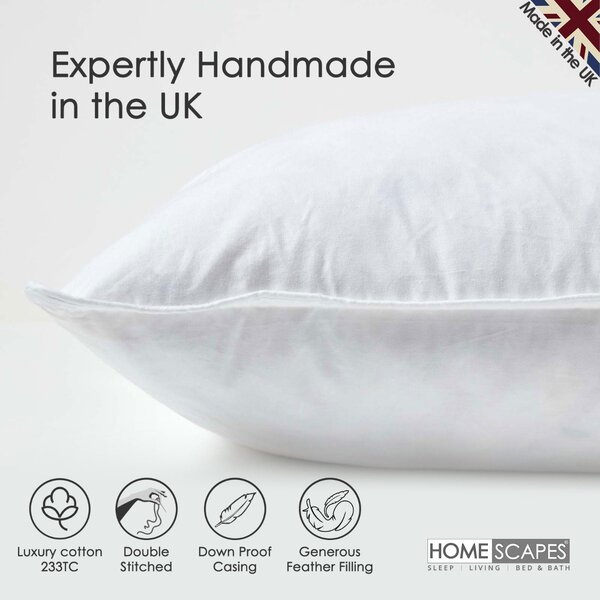 Homescapes Duck Feather Cushion Pad Insert, 40 x 30 cm (16 x 12")