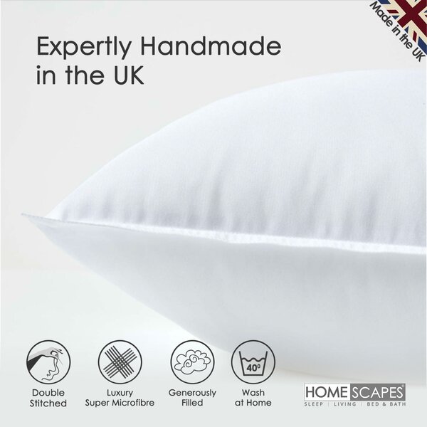 Homescapes Super Microfibre Cushion Pad Insert, 50 x 30 cm (20 x 12")