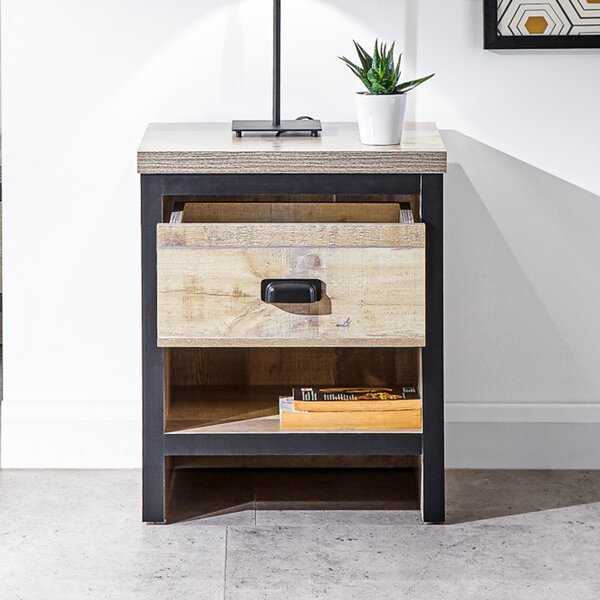 Balcombe Wooden Lamp Table With 1 Drawer In Oak